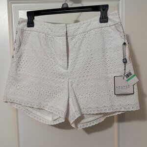 Laundry Shelli Segal Eyelet Lace Side Tie Shorts - Size 8
